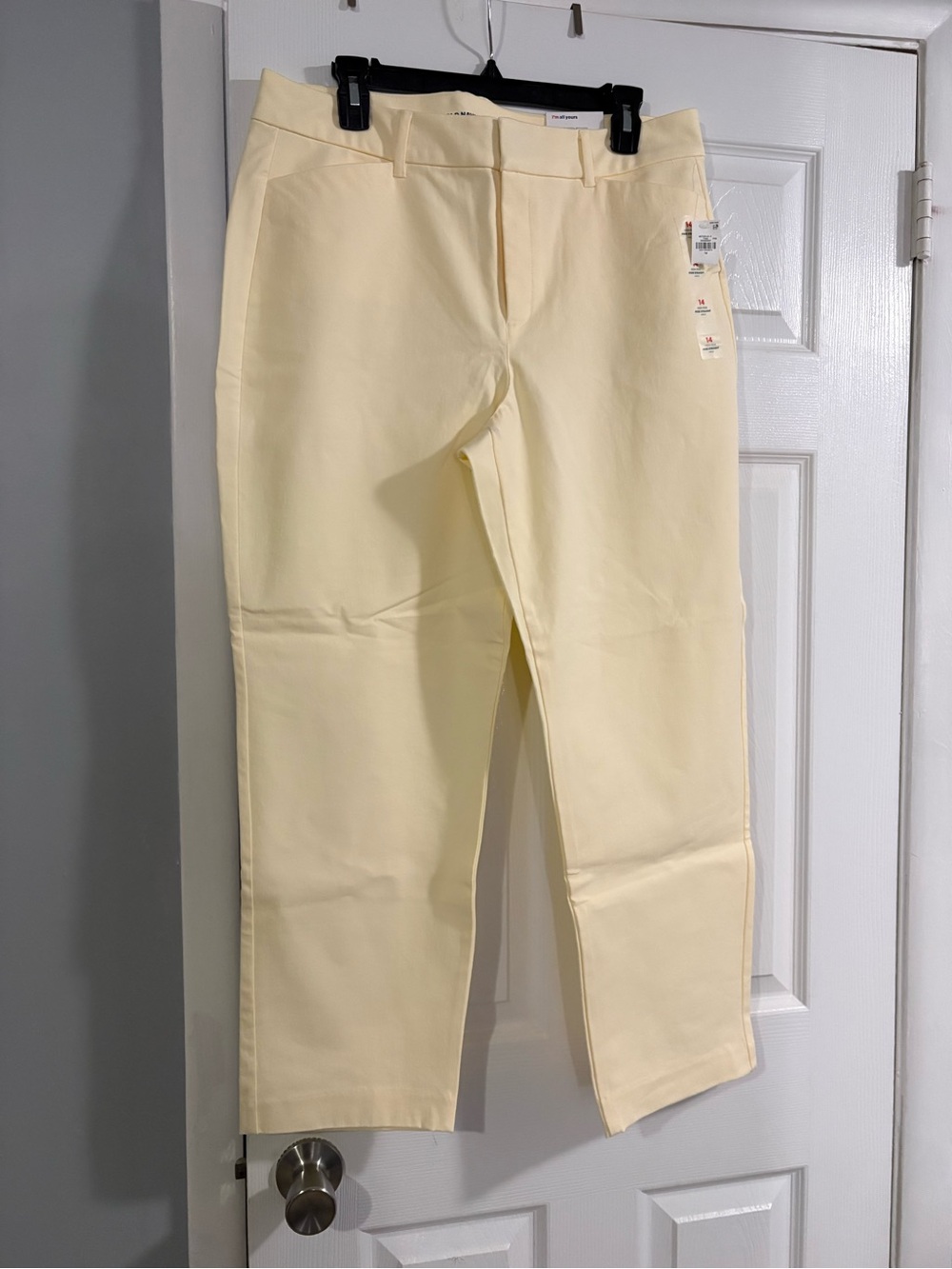 Old Navy Women's Straight-Leg Pants in Pale Yellow